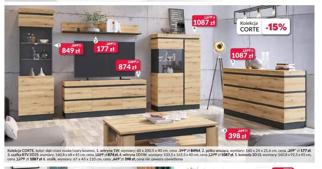 Półka wisząca Corte +5 wariantów