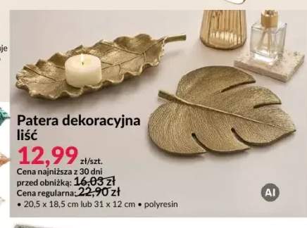 Patera dekoracyjna liść 20,5x18,5 cm +1 wariant