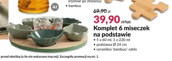 Komplet 6 miseczek na podstawie