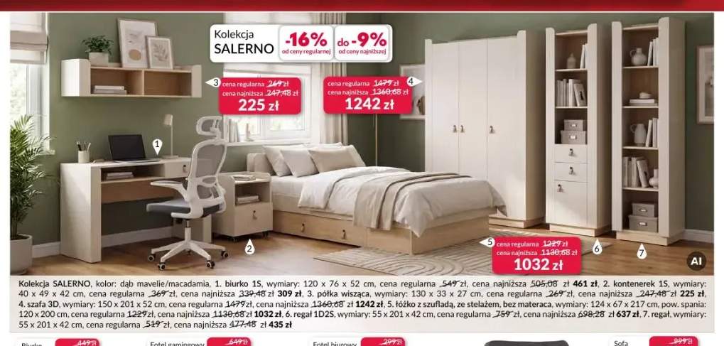 Biurko 1S Salerno +6 wariantów