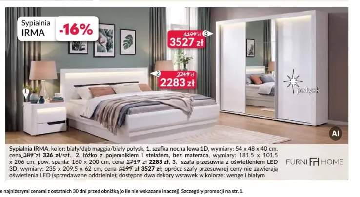 Szafka nocna 1D Irma Furni Home +2 warianty