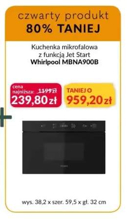 Kuchenka mikrofalowa z funkcją Jet Start Whirlpool MBNA900B